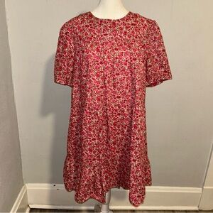 Chic Floral Pink Midi Dress